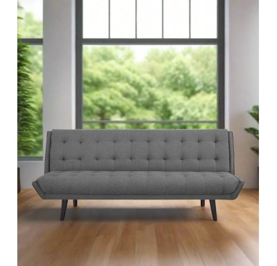 Sibo Fabric 3 Seater Convertible Sofa Cum Bed In Charcoal Grey